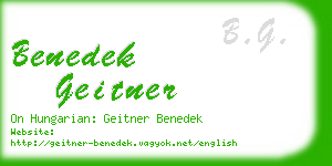 benedek geitner business card